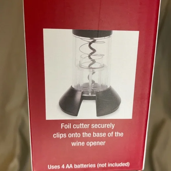 NWT Brookstone Black Automatic Wine Opener with Foil Cutter - Picture 9 of 9